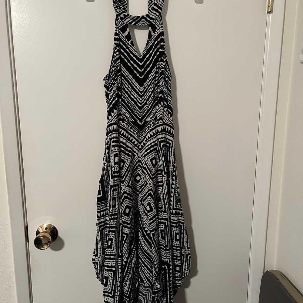 Black and White Geometric Pattern Dress